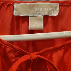 Michael Kors Orange Long Sleeve Blouse Size L NWOT